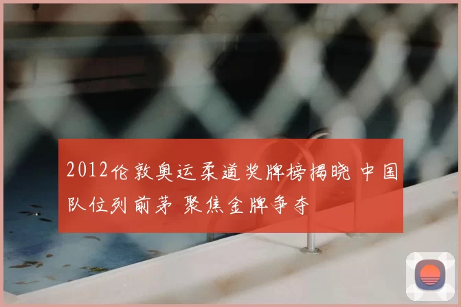 2012伦敦奥运柔道奖牌榜揭晓 中国队位列前茅 聚焦金牌争夺